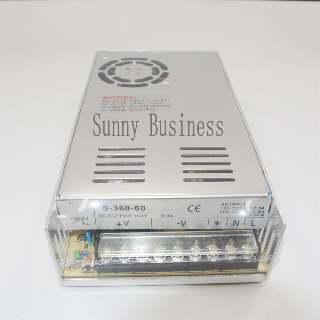 S -360-60 ac 100v-240v tot  dc 60v 6.0a 360w spanningstransformator schakelaar voeding voor led strip licht