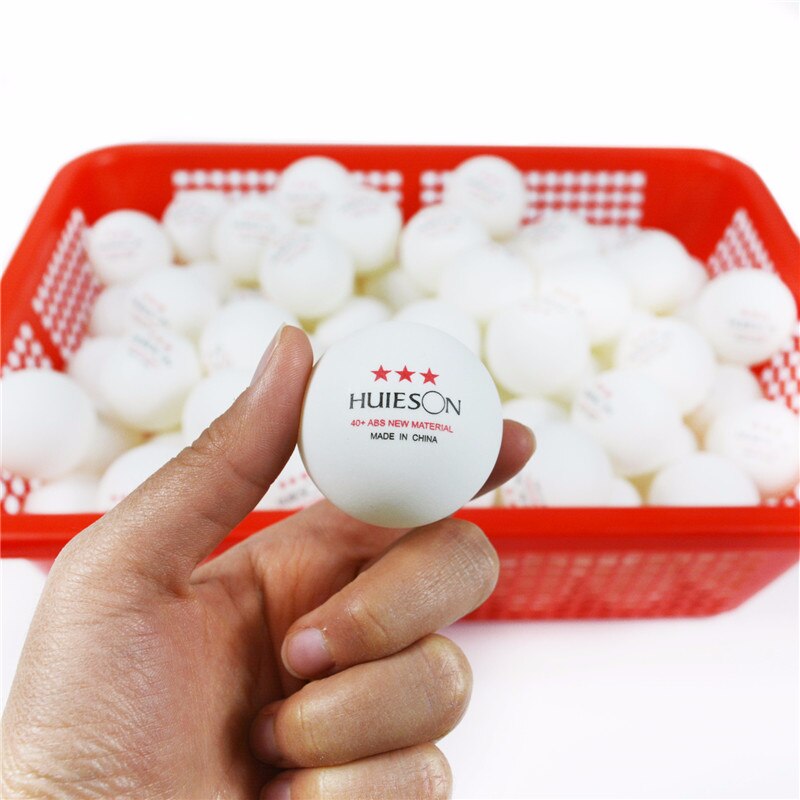 Huleson-Juego de pelotas de tenis de mesa de 3 estrellas, Material inglés, Pelotas de Ping Pong de práctica, ABS, entrenamiento, 10/50/100 Uds.