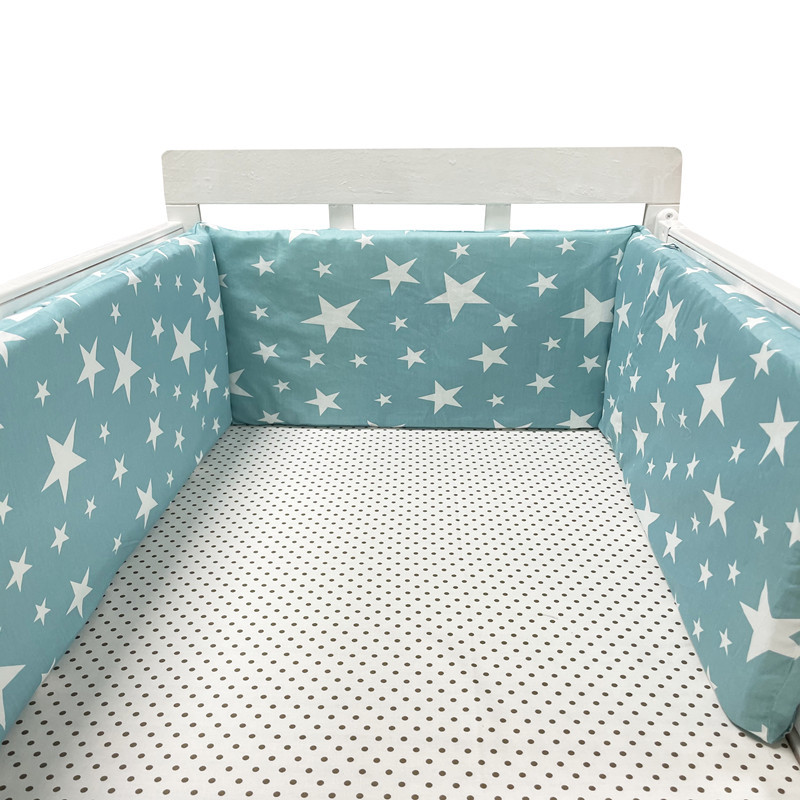 Nordic Sterne Baby Bett Verdicken Stoßstangen Zipper einteiliges Krippe Um Kissen Kinderbett Schutz Kissen 200*30 CM