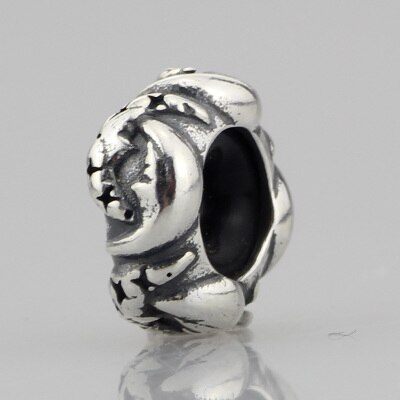 Authentic 925 Sterling Silver Spacer Stopper Mocha Bow Flower Footprint Bead Charm Fit Original Bracelet Jewelry: 4