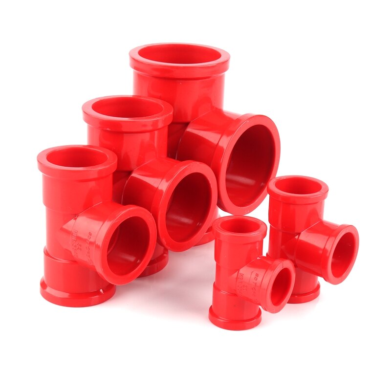 50cm Long Outer Dia 20~50mm Home Garden Irrigation System UPVC Tube Aquarium Tank Fittings Water Supply Connectors Red PVC Pipes