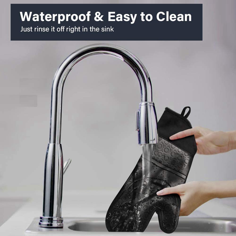 Extra Lange Siliconen Ovenwanten En Pannenlappen Sets, Hittebestendige Ovenwanten Met Gewatteerde Voering, mini Oven Handschoenen