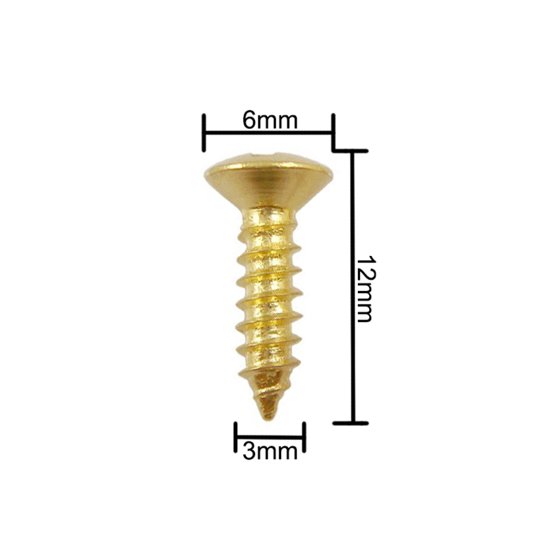Elektrisk gitar bass beskyttelsesplate skruer 3*12mm beskyttelsesplate bakdeksel plate sokkelskruer med eske emballasje hy