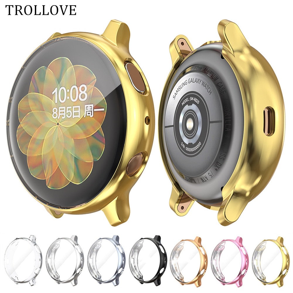 360 slim ur cover til samsung galaxy watch active 2 40/44mm blød klar tpu skærmbeskytter til galaxy active 2 40mm 44mm