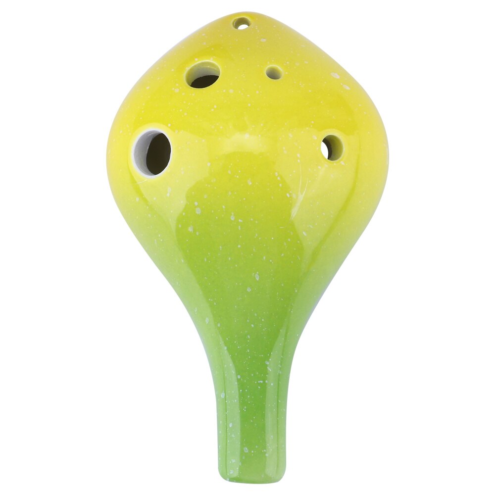 6 Hole Ceramic Ocarina - Bottle Style Ocarina Flute - Musical Instrument for Beginners: Yellow Green