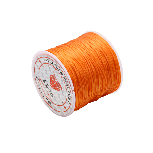 Hilo elástico redondo de 10/40M y 1mm, línea de cristal, cordón elástico de goma de nailon, cuerda elástica para hacer joyería DIY, pulsera de cuentas: M / Naranja