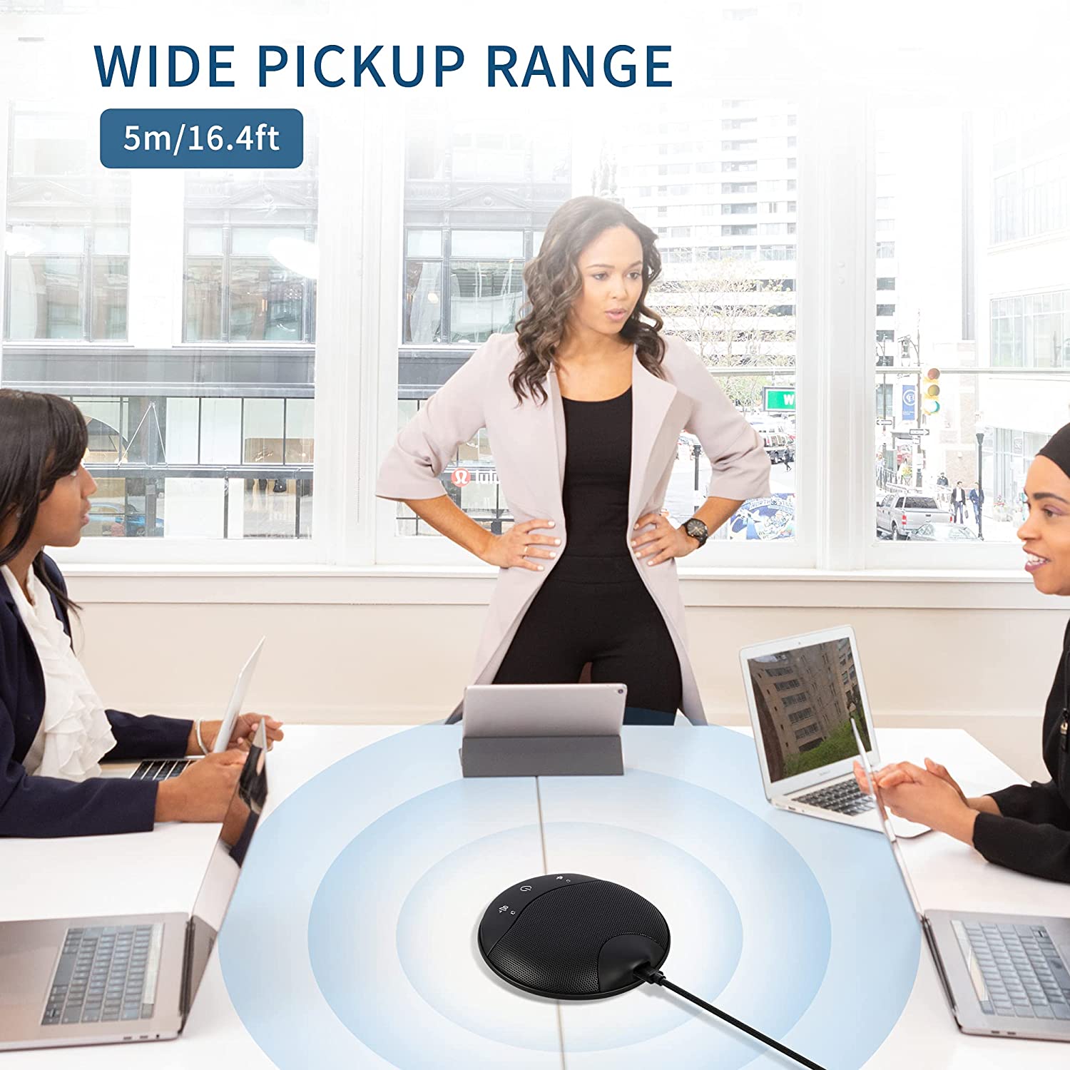 USB 360° Conference Microphone for PC Zoom Meetings, Online Class, Skype, Recording, Gaming,Plug&amp;Play,BM-A7