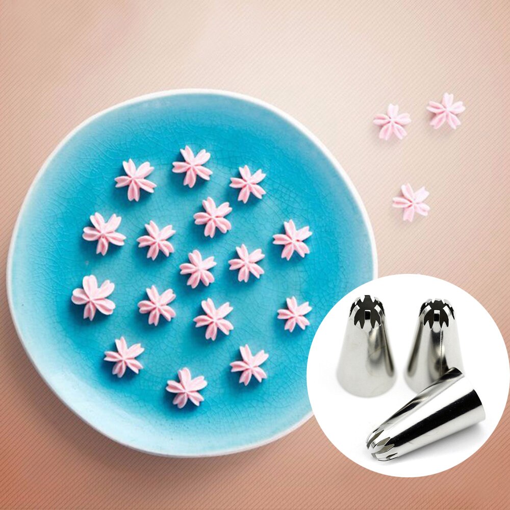 2 Stks Cherry Bloem Ijs Piping Tip Nozzle Cake Decorating Pastry Tool