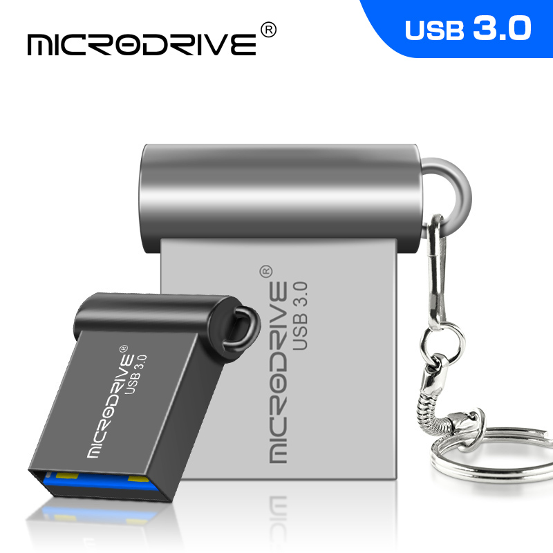 USB 3.0 metal flash drive 64GB 128GB USB Sticks 32GB 16GB high speed mini usb 3.0 memory USB Flash Drive with key chain