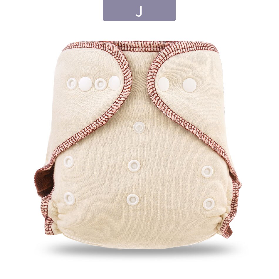 Elinfant Hemp Cotton Adjustable Cloth Night AIO Washable Cloth Diaper Diaper Coffee Fiber Heavy Wetter Fitted Diaper One Size: J-fitted diaper