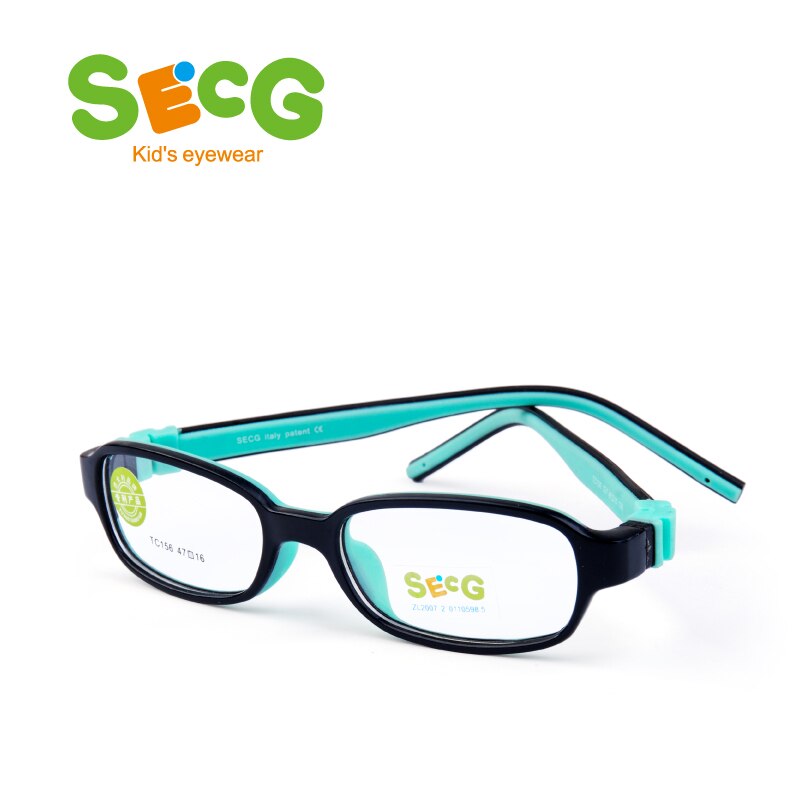 SECG-gafas cuadradas desmontables para niños, Marco para gafas de niños, flexibles, de silicona sólida, para estudiantes, lentes ópticas
