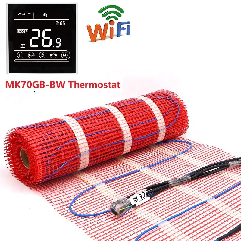 MINCO WÄRME 0,5 m2 Fußbodenheizung matt 150W/M2 Niedrigen Elektrische 50cmX1m Warmen Boden matt: MK70GB-BW setzt