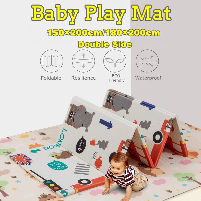 Baby legemåtte vandtæt xpe blødt gulv legemåtte foldbart krybende tæppe kid spil aktivitet tæppe foldetæppe pædagogisk legetøj