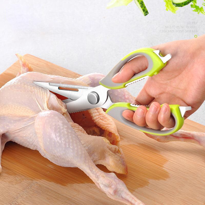 Multifunctional Stainless Steel Kitchen Scissors with Magnetic Attraction Strong Chicken Bone Refrigerator Scissor