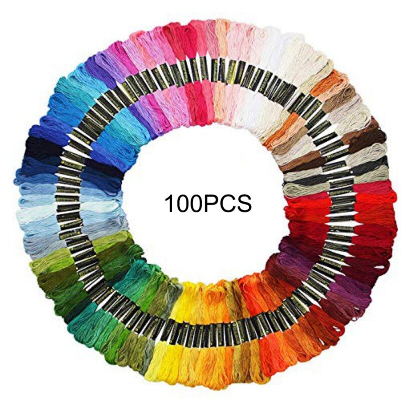 50/100pcs Borduren Floss Set Regenboog Kleur Borduurgaren Kruissteek Draden Armbanden Floss Ambachten DIY Naaien Gereedschap