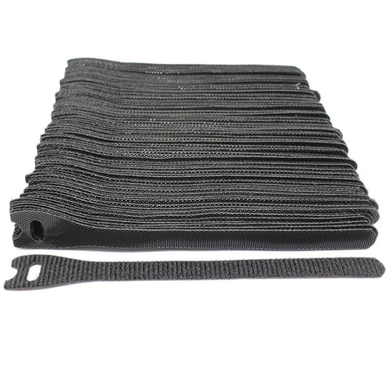 Bridas de Cable liberables, autoadhesivas, reutilizables, Protector de Cable de carga, 50 Uds.: BLACK
