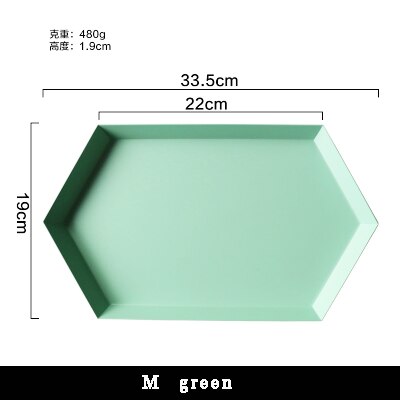 Coloré polygone bijoux plaque bureau combinaison plateau de rangement nordique géométrique diamant métal Hexagonal thé fruits bijoux plat: 9