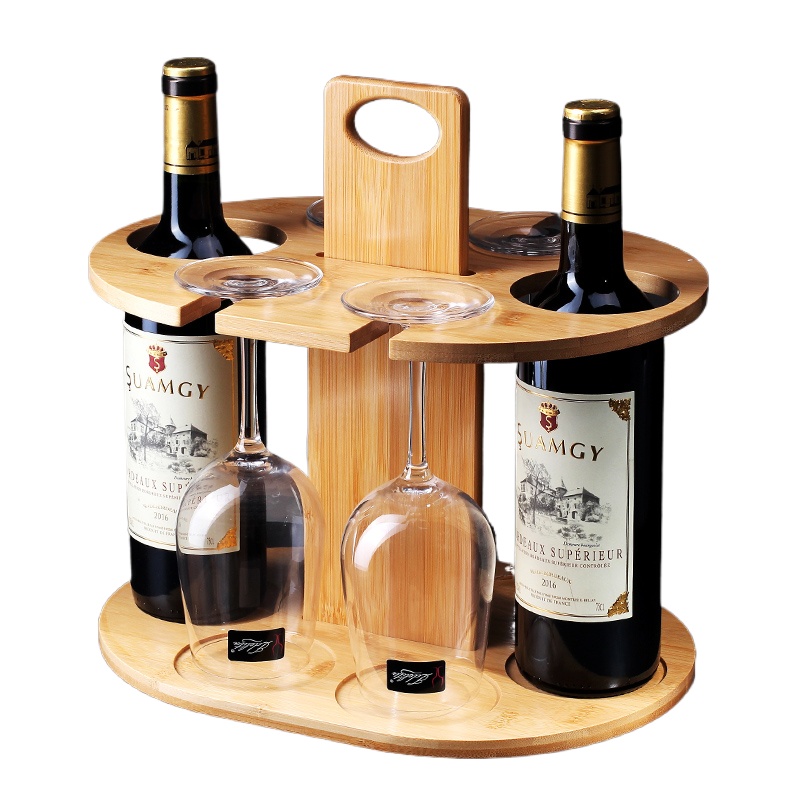 Bamboe Wijnrek Houder Hangende Beker Cup Organizer Water Cup Opslag Plank voor Bar Wijnfles Opslag Oplossing