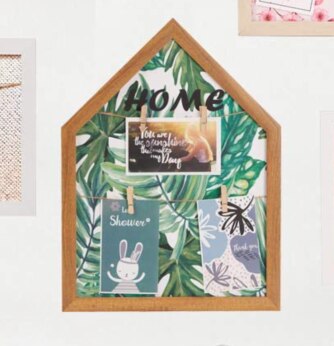 Fotoholder billedrammer collage hængende billedramme med 16 træ tøjklemmer til hjemmevæg dekoration træ billedbræt: Grøn