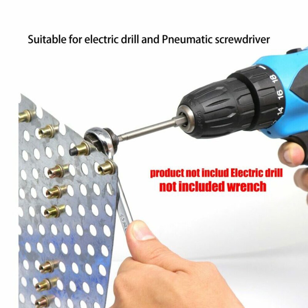 6PCS Hand Rivet Nut Head Nuts Simple Installation Riveter Tool M3 - M10 Multifunction Hand Tools Parts Riveter Mandrel Nut Set
