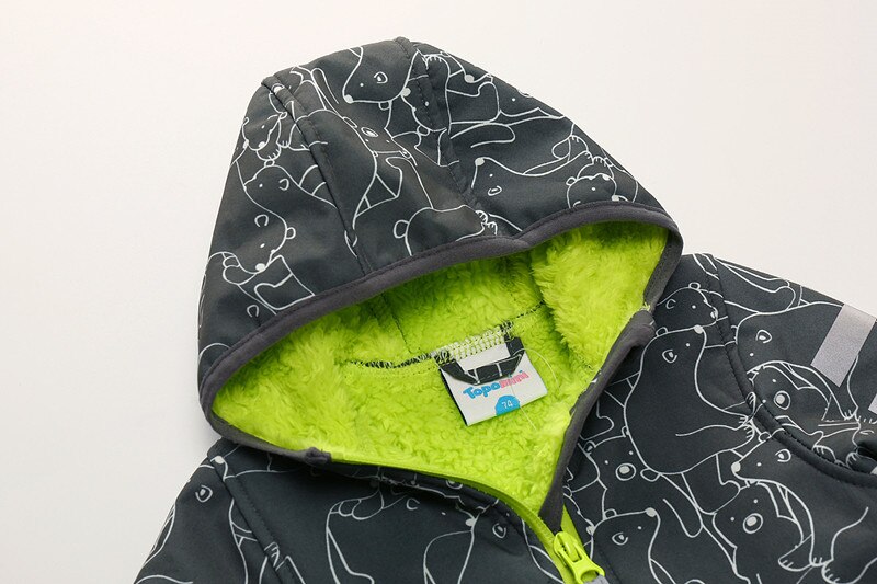 Windproof and waterproof warm cartoon cute children's composite fleece jumpsuit boys and girls jumpsuit jumpsuit