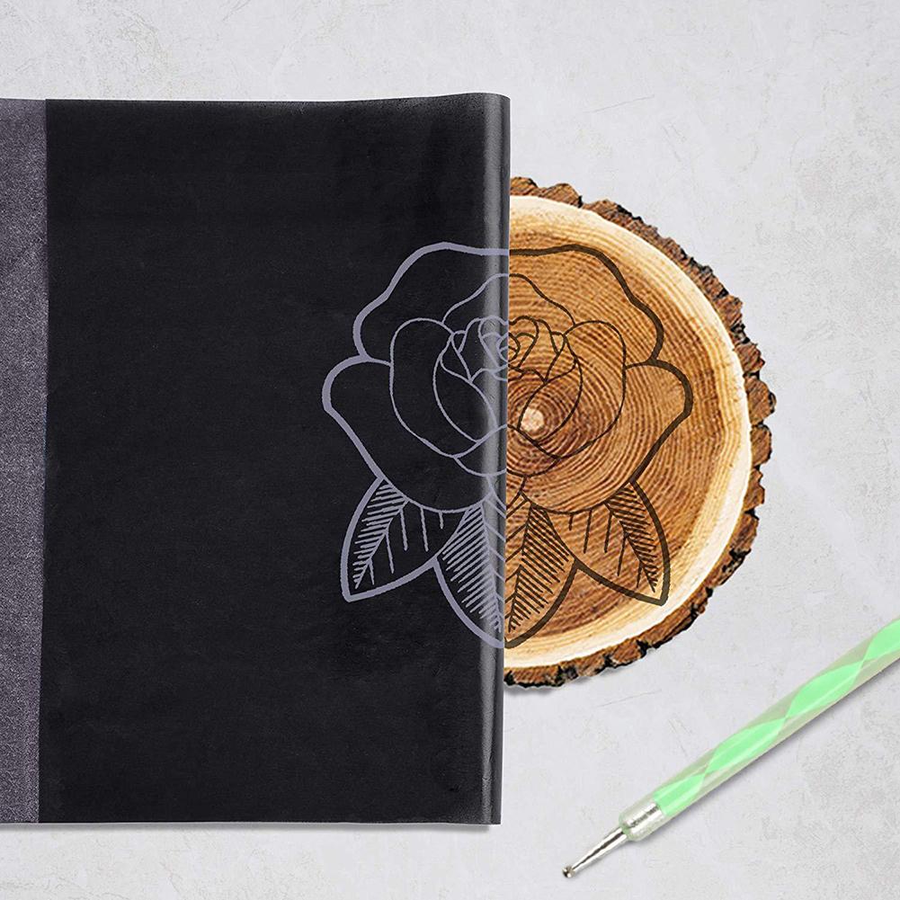 Carbon Paper, Black Graphite Transfer Tracing Paper Canvas 100 Sheetswith 5PCS Embossing Styluses Stylus Carbon Transfer Paper