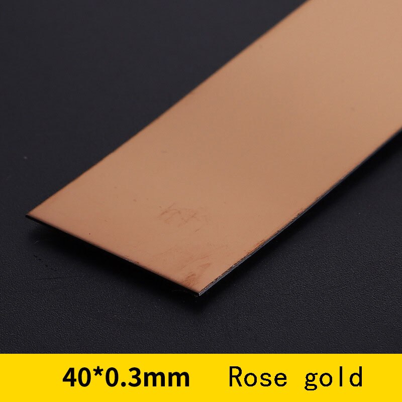 5 Meter Stainless Steel Flat Decorative Line Wall Sticker Titanium Gold Background Ceiling Edge Strip Self-adhesive For Home: 4cm Rose gold