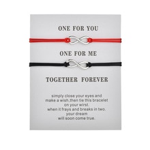 2 Stks/set Samen Forever Love Infinity Armband Voor Liefhebbers Rode Draad Paar Armbanden Vrouwen Mannen Wish Sieraden