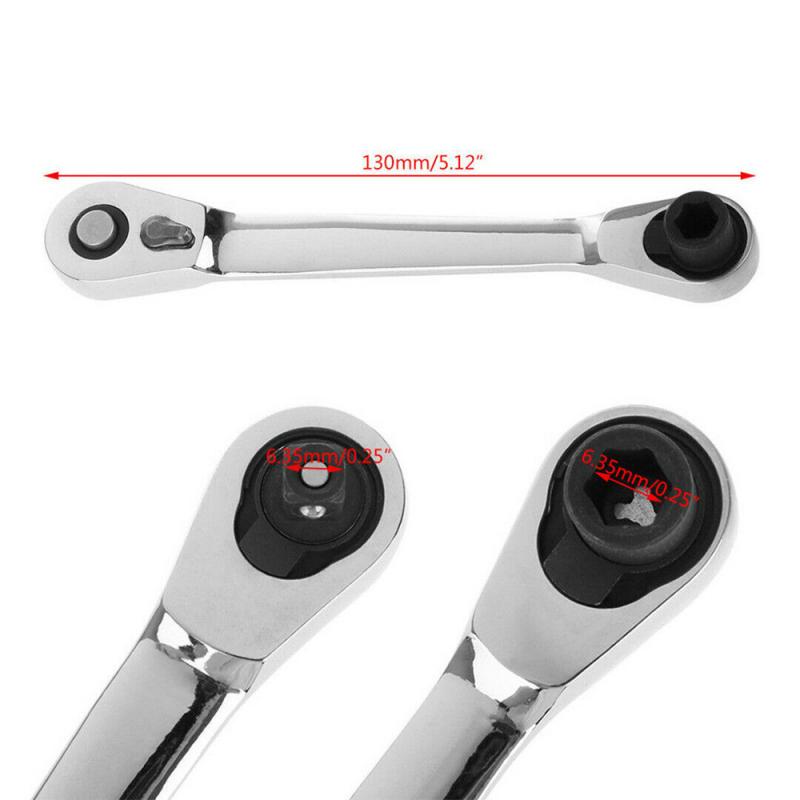 1/4"Mini Ratchet Wrench Batch Head Handle Small Fly Socket Wrench Double-Ended Torque Wrench Spanner Hand Repair Tools: Default Title