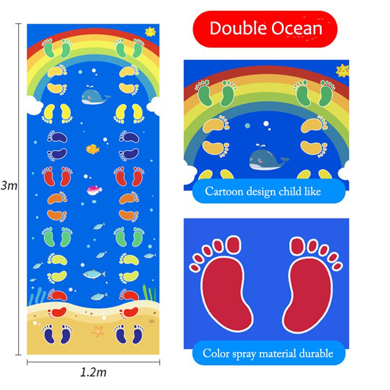 Kid's Jumping Carpet Baby Jump Lattice Kindergarten Team Game Pad Early Childhood Fun Toys Child Indoor Outdoor Sports Toys: Double Ocean models