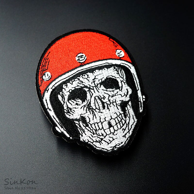 Schedel (Size:7.0X9.2 Cm) Ijzer Op Patch Geborduurde Applique Naaien Kleding Stickers Kleding Kledingstuk Accessoires