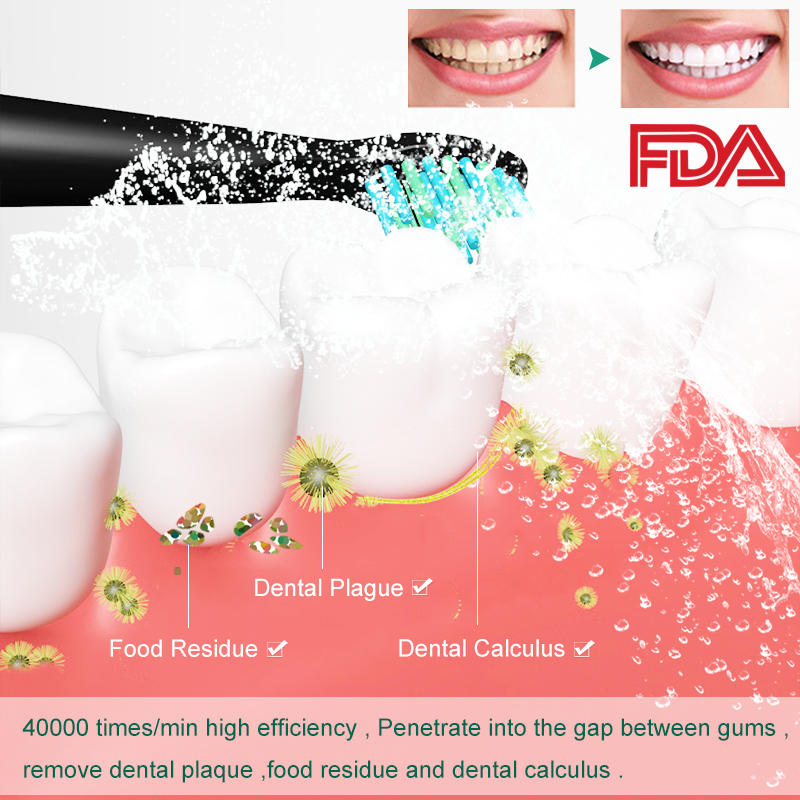 Sonic Electric Toothbrush Rechargeable Waterproof Toothbrush 11 Heads 5 Modes Protect Teeth