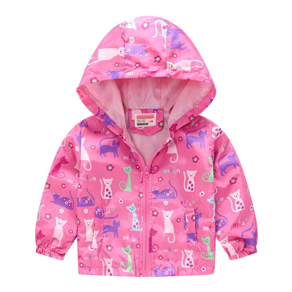 Kids Clothes Boys Jackets Children Hooded Zipper Windbreaker Baby Print Coat Infant Waterproof Hoodies For Girls: 01 / 12M
