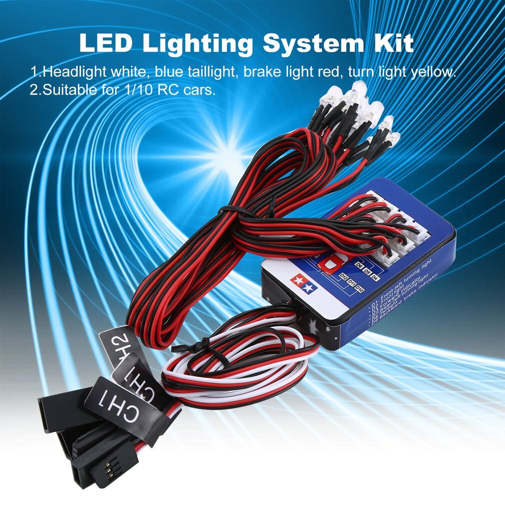 Kit d&#39;éclairage à 12 LED pour voiture 1/10 RC, Simulation de freinage et de direction, pour Yokomo et Tamiya, exquis