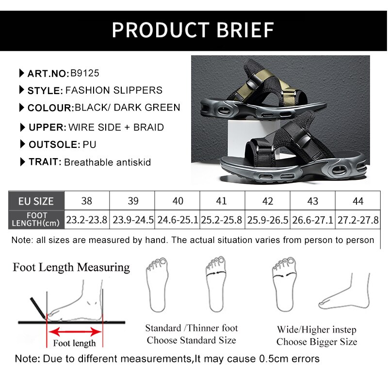 Fznyl kesä miesten sandaalit ulkona varvastossut rantatossut ilmatyyny vaimennusverkko hengittävä sisä koti vapaa-ajan kengät uros
