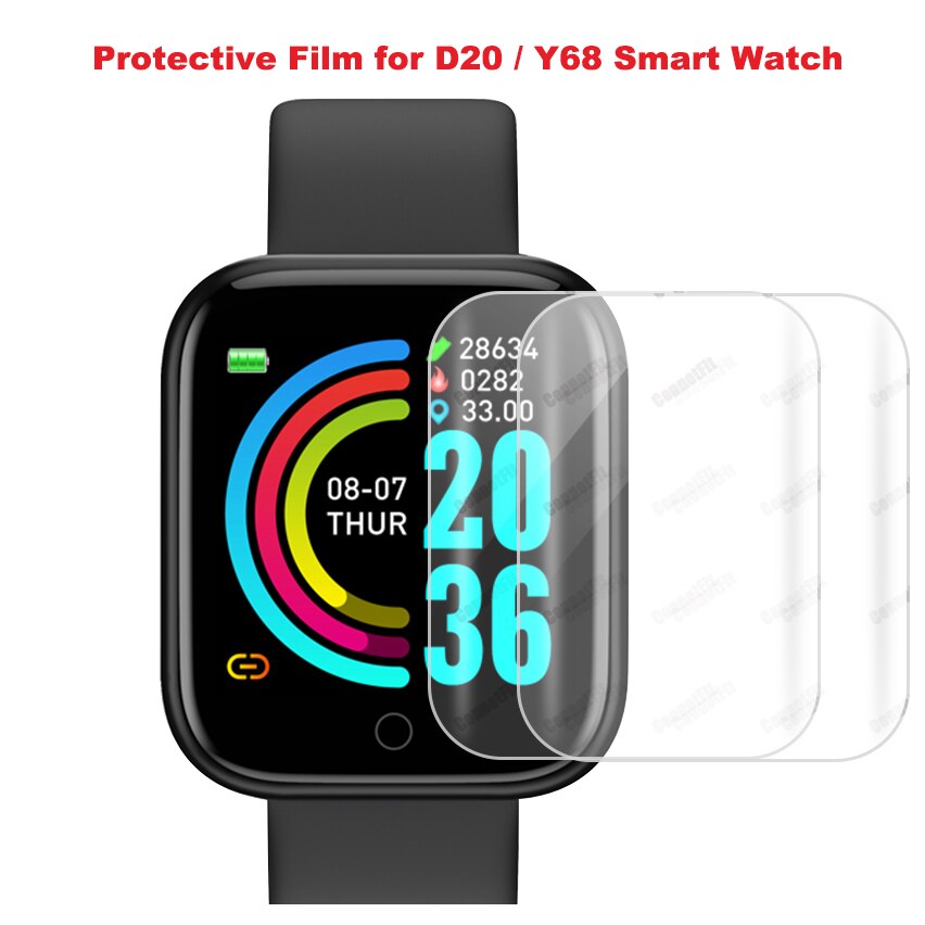 Full Screen Tpu Film Voor D20 D20pro Beschermende Film Hd Scratch-Resistan Zachte Screen Protectors Glas Films Voor Y68 smartwatch