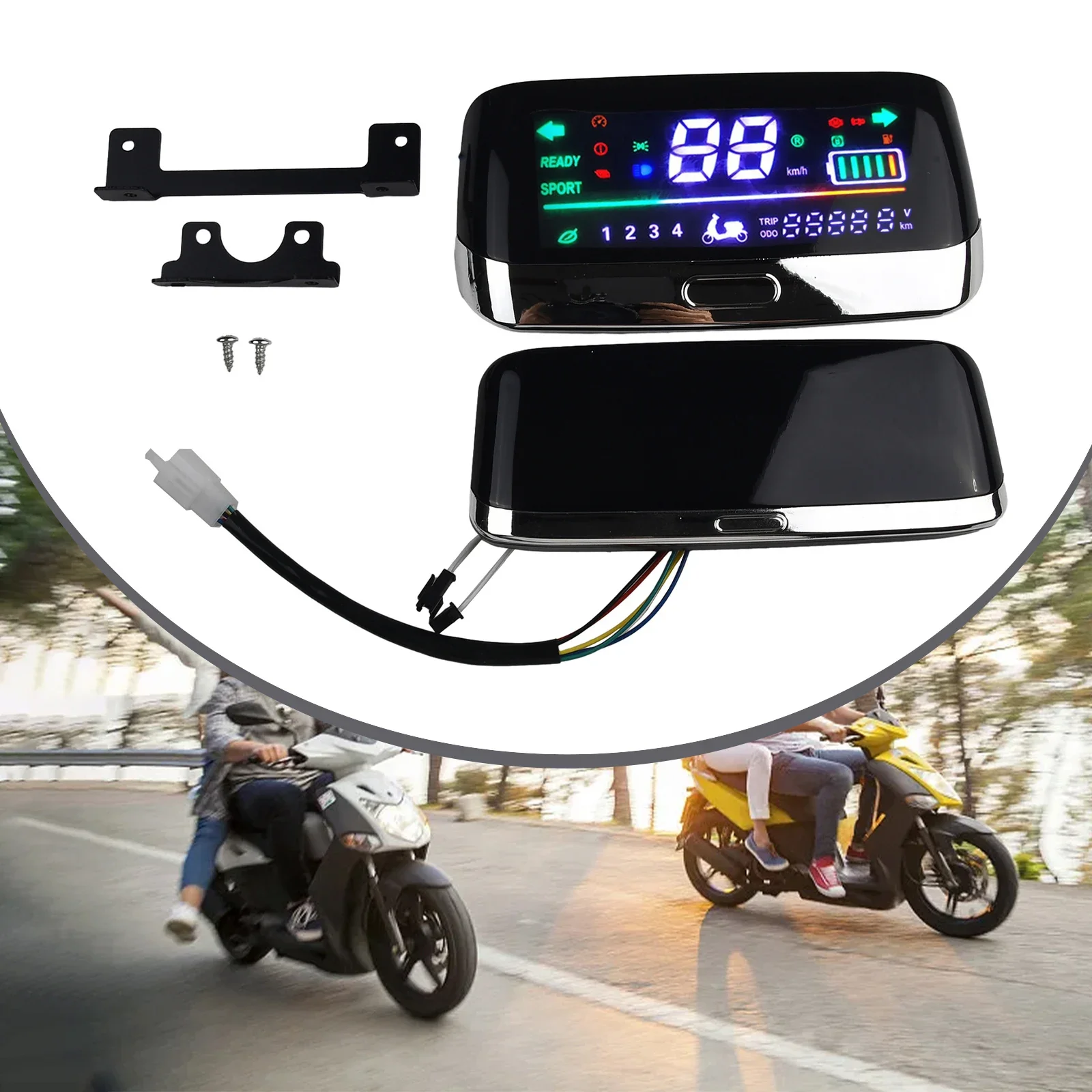Electric Bicycle E-Scooter Wide LCD Display Motor Speedmeter Screen 48-72V Display Replacement Ebike Accessories