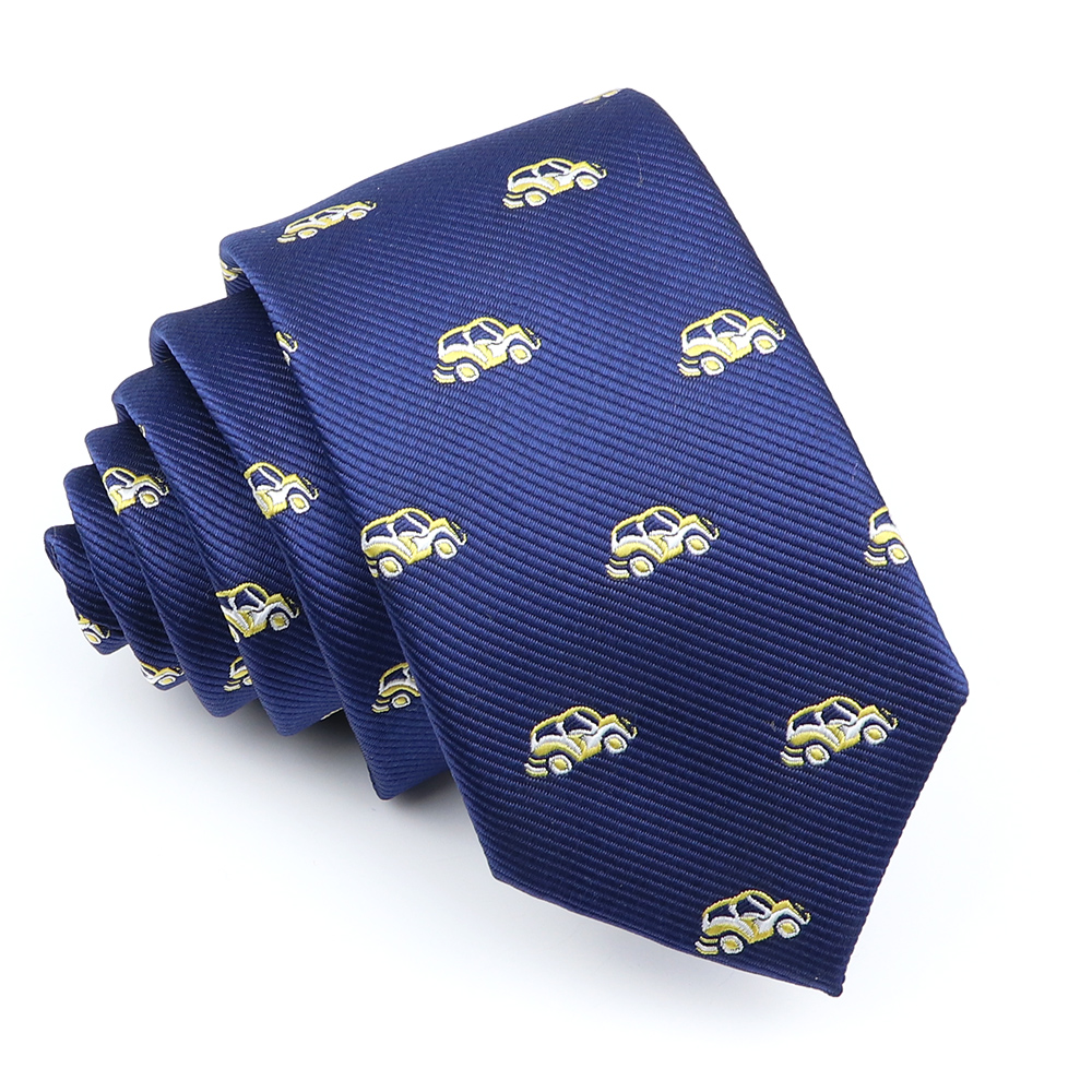 cravate hommes cravate rouge bleu imprimé dessin animé chat voiture cravates accessoires usage quotidien cravate fête de mariage Original pour homme: Marron