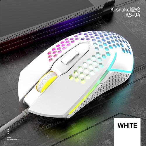 USB Ergonomic Wired Gaming Mouse LED 3200 DPI Computer Mouse Gamer RGB X8 Wired Mouse For PC Laptop: white
