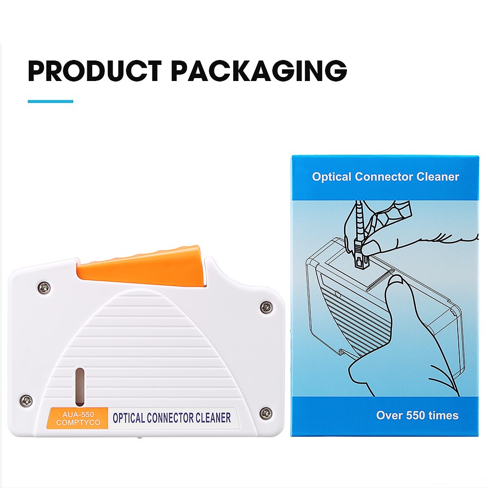 COMPTYCO Fiber End Face Cleaning Box Fiber Wiping Tool Pigtail Cleaner Cassette Ftth Optic Fiber Cleaner Tools for SC/ST/FC/LC: White