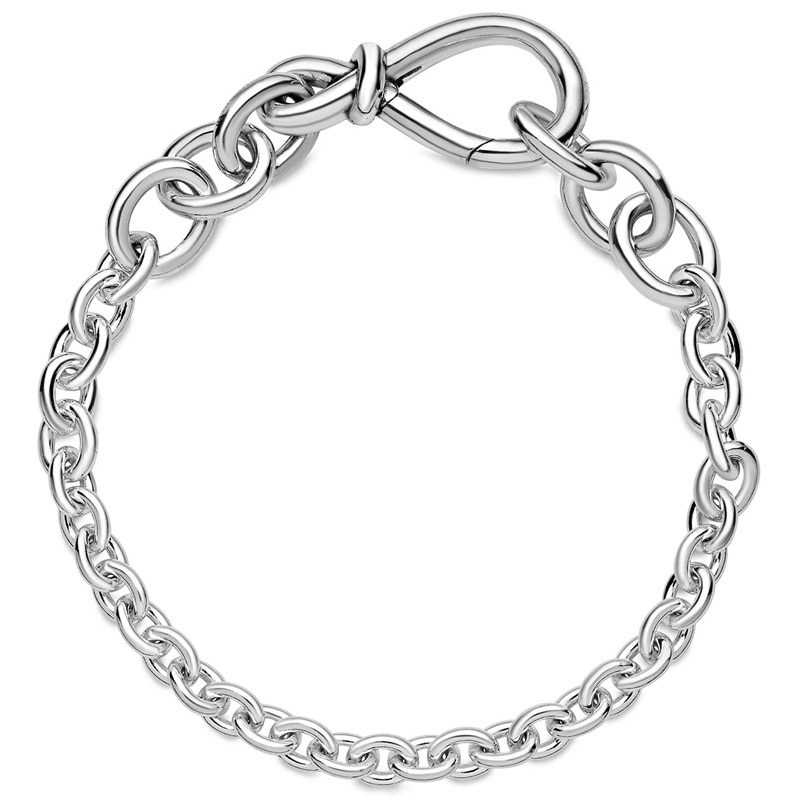 Original Chunky Infinity Knot Chain Bracelet Bangle Fit 925 Sterling Silver Bracelet Women Bead Charm Diy Europe Jewelry