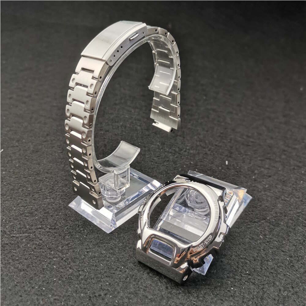 Horloge Band Strap Bezel Voor DW6900 Black Metal Rvs Horlogeband Horloge Kader Armband Accessoire Met Reparatie Tool