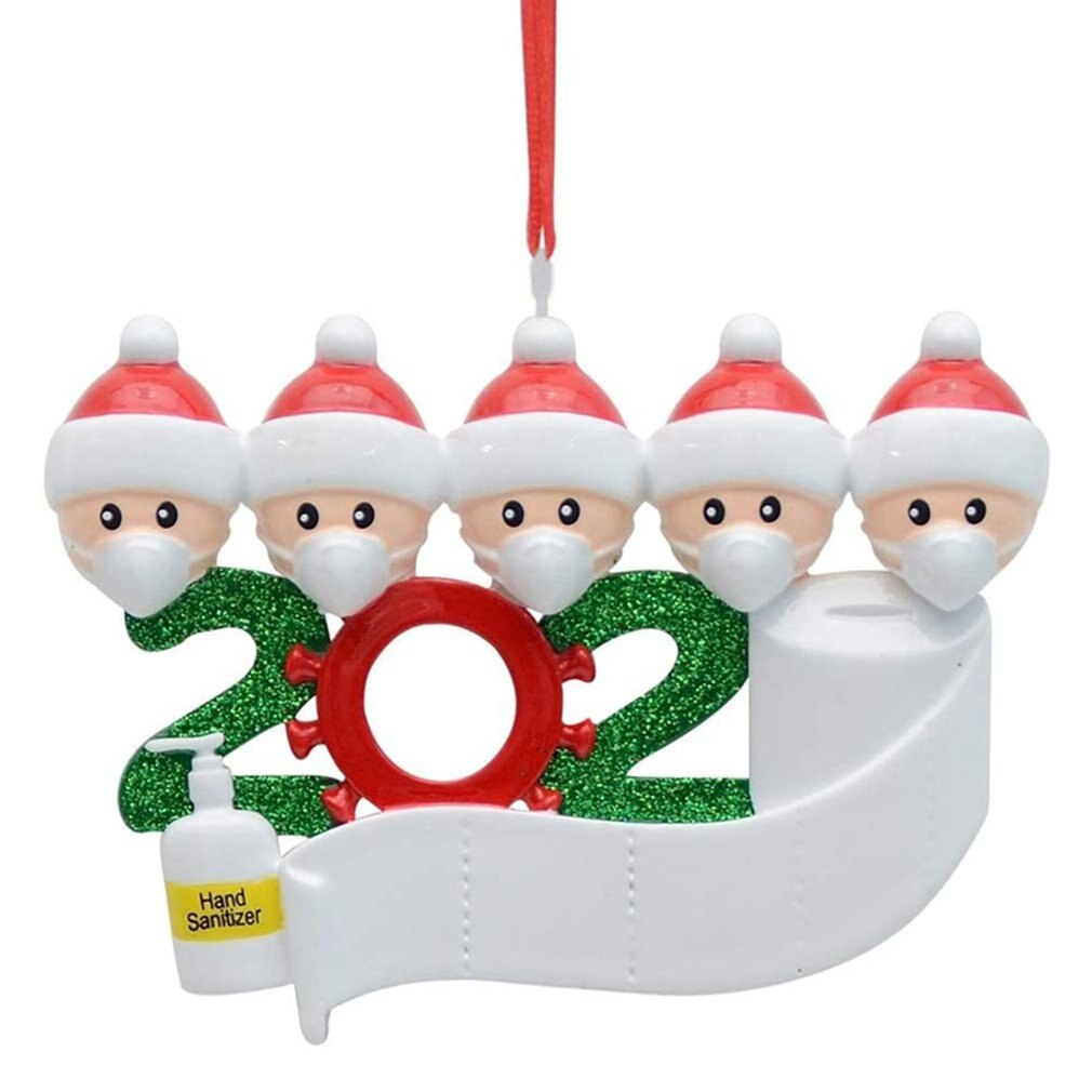 Mascarilla con colgante de árbol de Navidad, mascarilla de felicitación de nombre artesanal, muñeco de nieve, adorno de Navidad, decoraciones para vacaciones