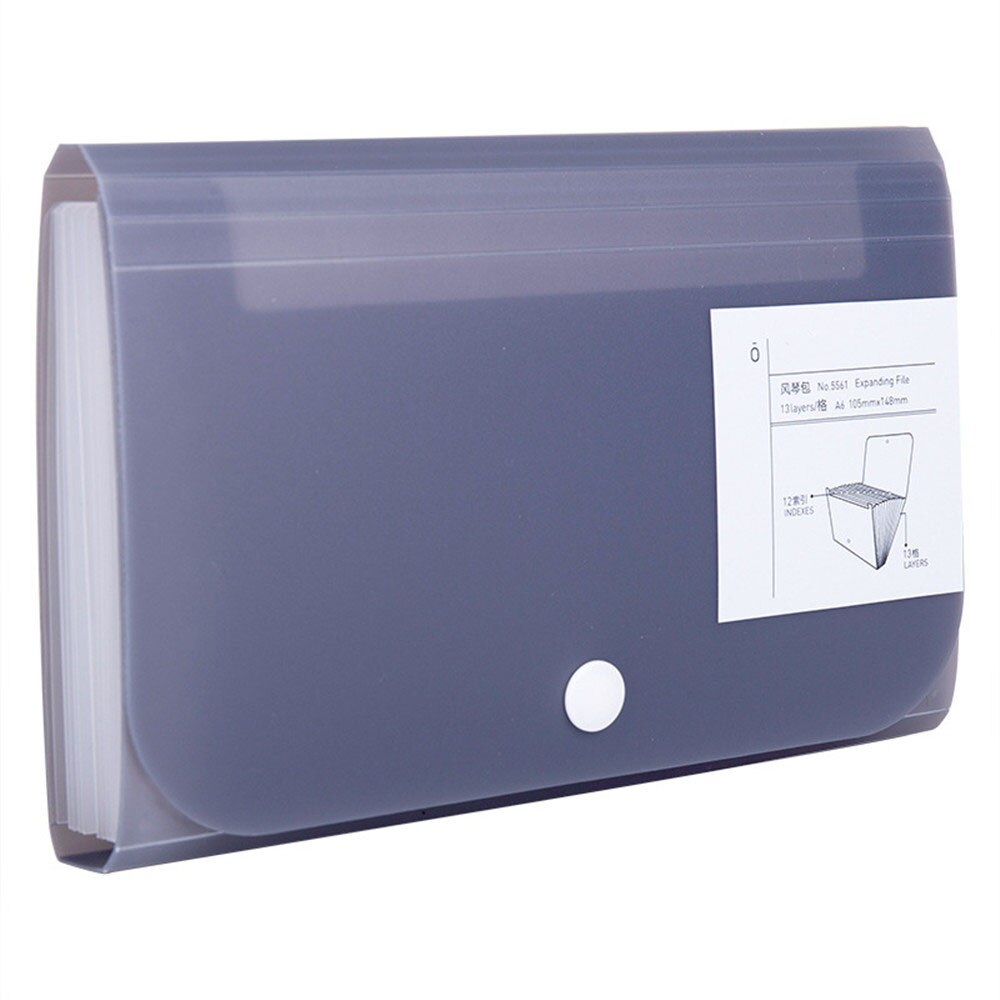 Plastik  a6 mappe mappe fil organizer fil udvidende pung 13 lommer seddel mappe papirholder multifunktion kontorartikler: -en