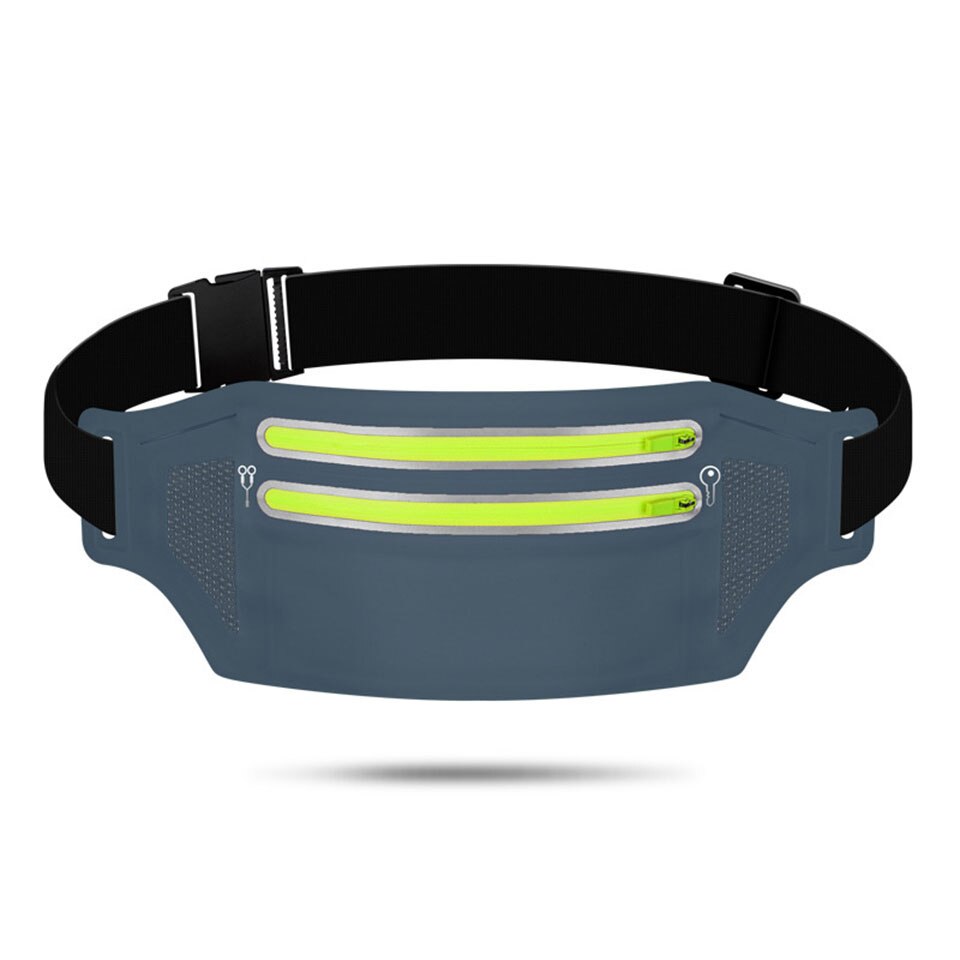 Trail Running Bag Waterproof Running Waist Bag Reflective Fanny Pack Men Women Jogging Marathon Belt bag Gym Fitness Bag: Type B Gray