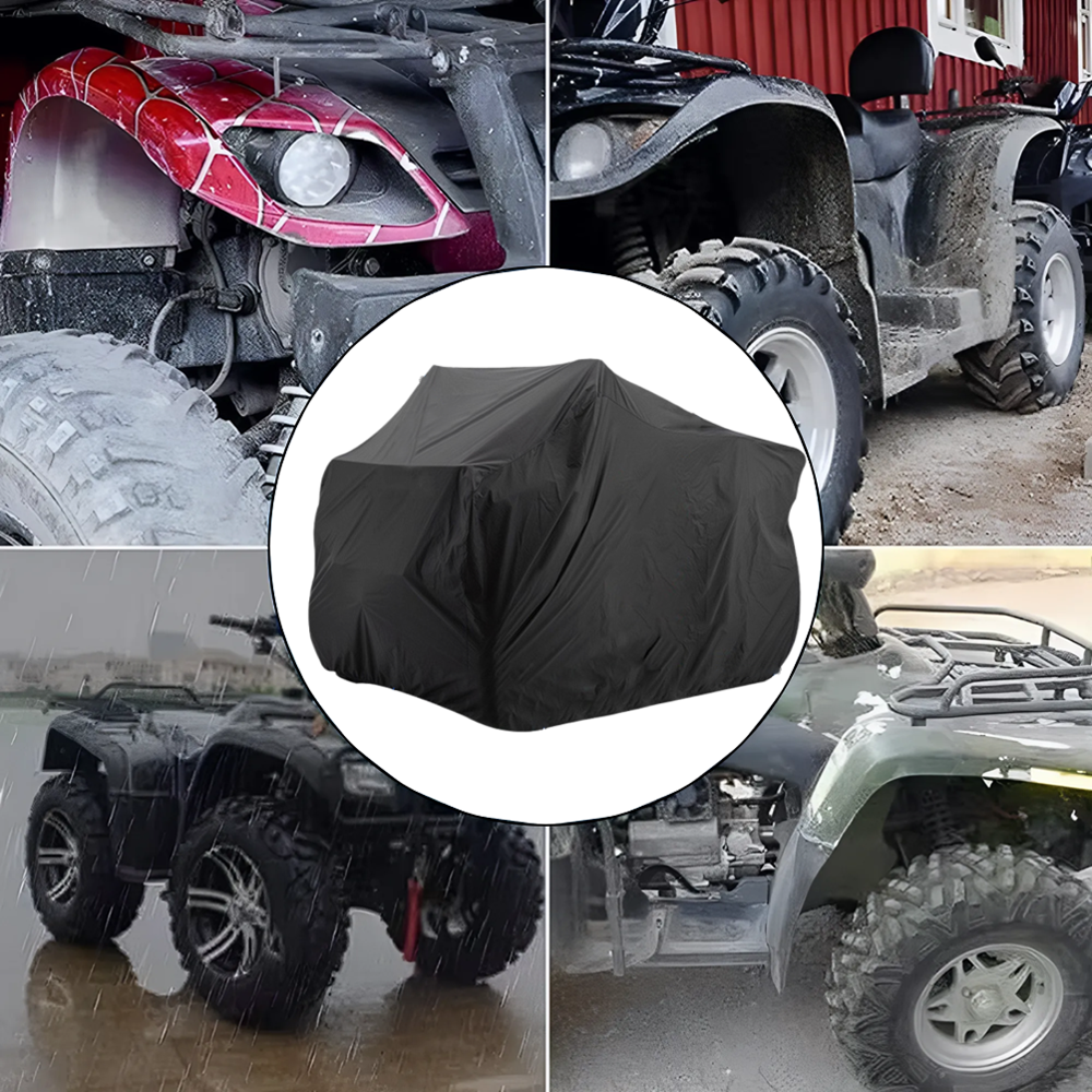 Robuste ATV-Abdeckung, wasserdicht, winddicht, 4-Rad-Quad-Aufbewahrungsabdeckung, Schwarz, Allwetter-Schutz, Auto-Quad-Abdeckungen