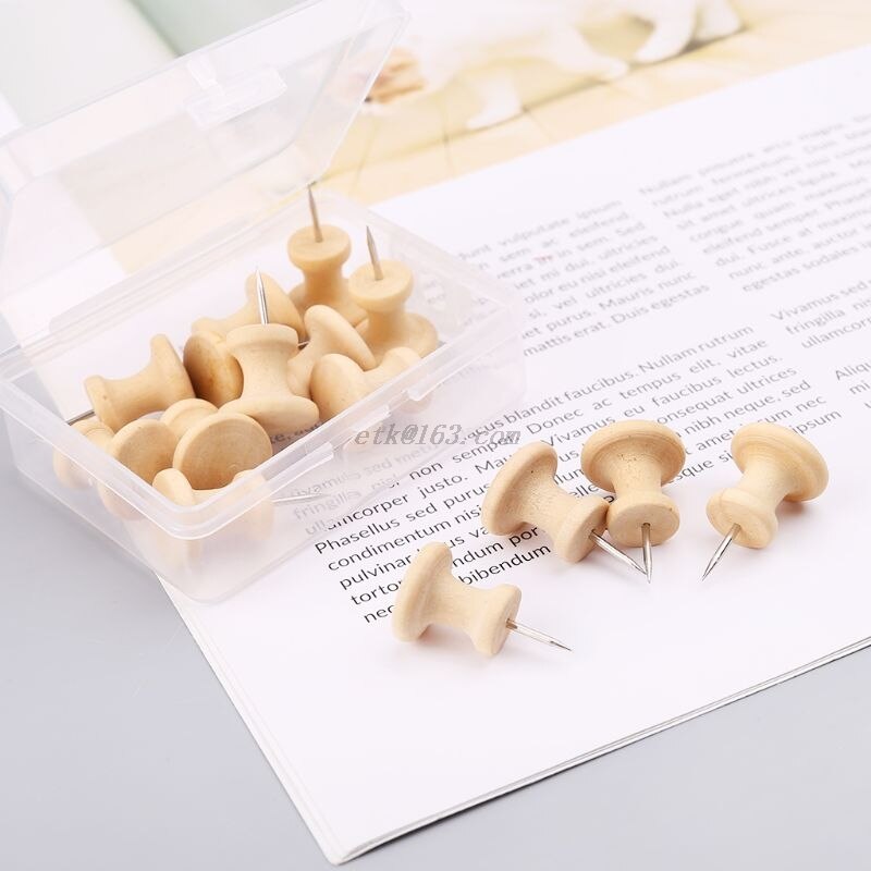 Chinchetas de madera de corcho Nautral, 15 Uds., chinchetas de tablero, tachuelas de dibujo para pared de fotos, suministros escolares de oficina