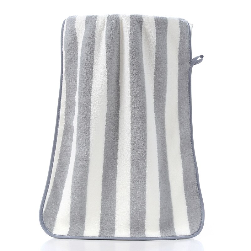T057b à venda absorvente azul roxo cinza verde rosa listra rosto grosso toalha de microfibra macia casa banho toalhas: grey stripe