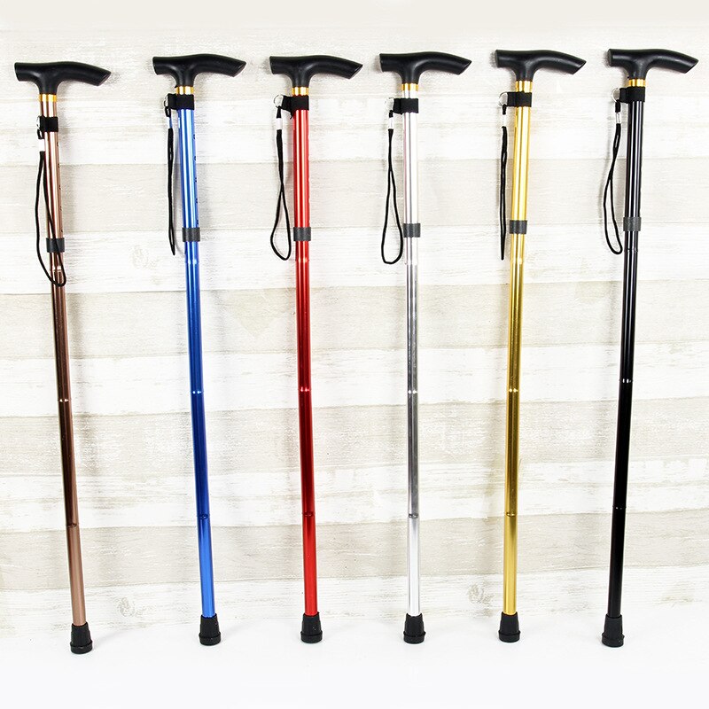 Aluminum Metal Hiking Cane Telescopic Walking Adjustable Stick Travel Cane Hiking Poles Outdoor Walking Stick