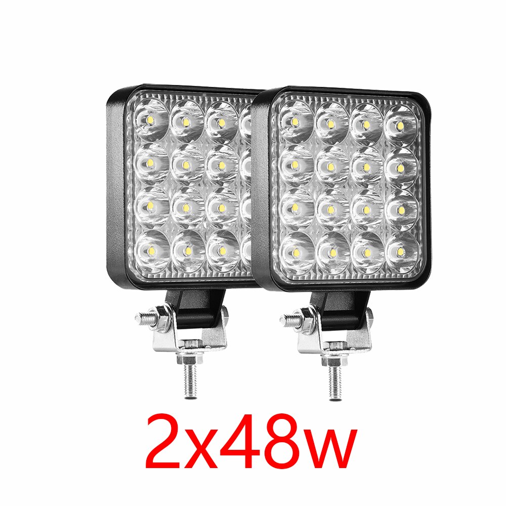 Aeobey led work light bar 48W led light bar 4x4 accessories off road for truck 4WD ATV UTV SUV led bar offroad 12V 24V fog light: 2x48w work light